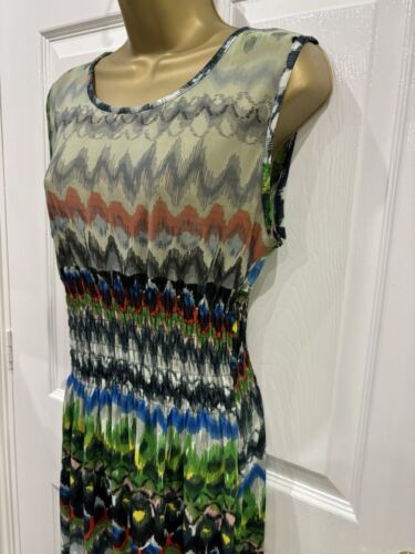 Debenhams The Collection Green/multicolour Stripe Long Maxi Dress. Size L 14/16 - Picture 3 of 7