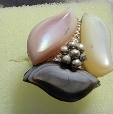 VINTAGE Sterling silver ring with Moonstones Size 7 1/2   C83 