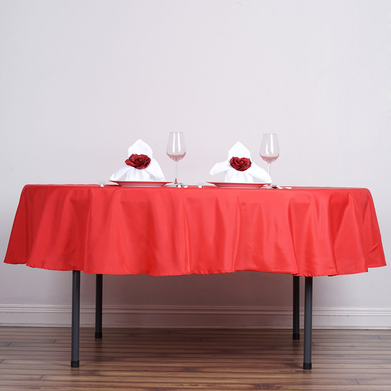 10 RED 90" ROUND POLYESTER TABLECLOTHS Wholesale Wedding Decorations