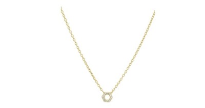 Aqua Mini Hexagon Halskette in 18K vergoldet Sterlingsilber oder Platiniert