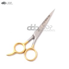 5.5" Hair Cutting Scissors/barber Shears - Ice Tempered With Gold Handles
