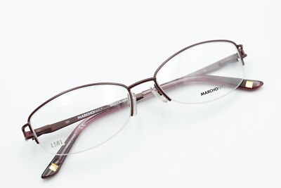 MARCHON NYC CHRYSTIE 601 Red Blush 53-16-135 Half Rim Frame Flex Hinges L581