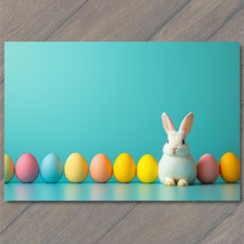 Stampa artistica coniglietto bambino pastello uova di Pasqua minimalista carino stravagante coniglio primaverile
