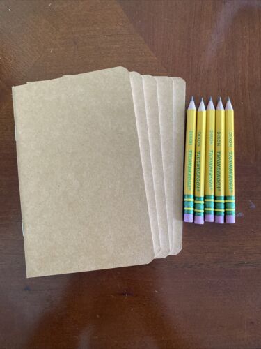 Miniature Notebook Set With Mini Ticonderoga Pencils (Set of 5)