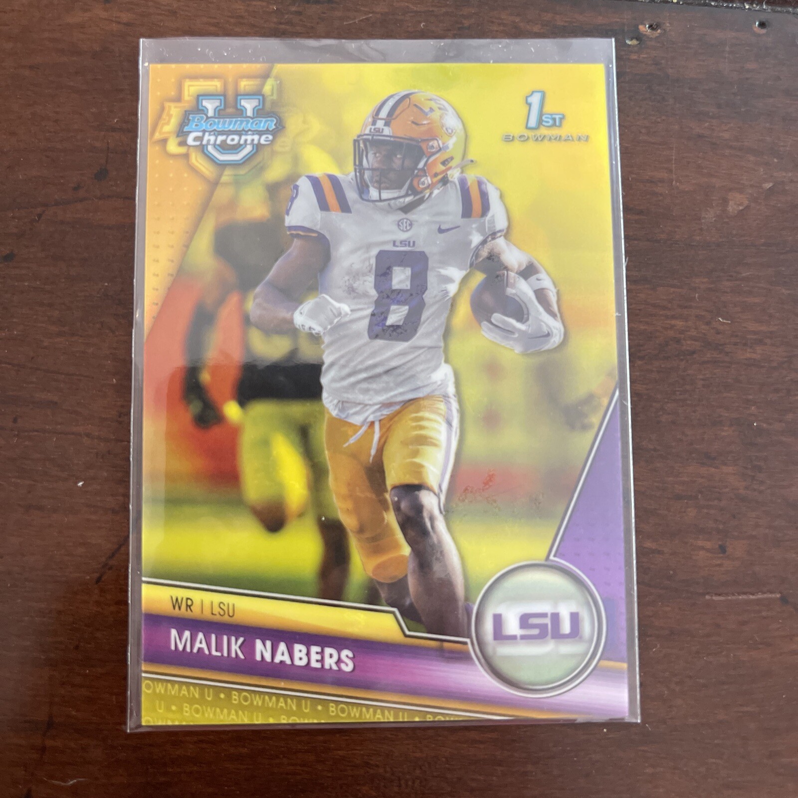 MALIK NABERS 2023 Bowman Chrome U 1st Sapphire Yellow Refractor /75 LSU