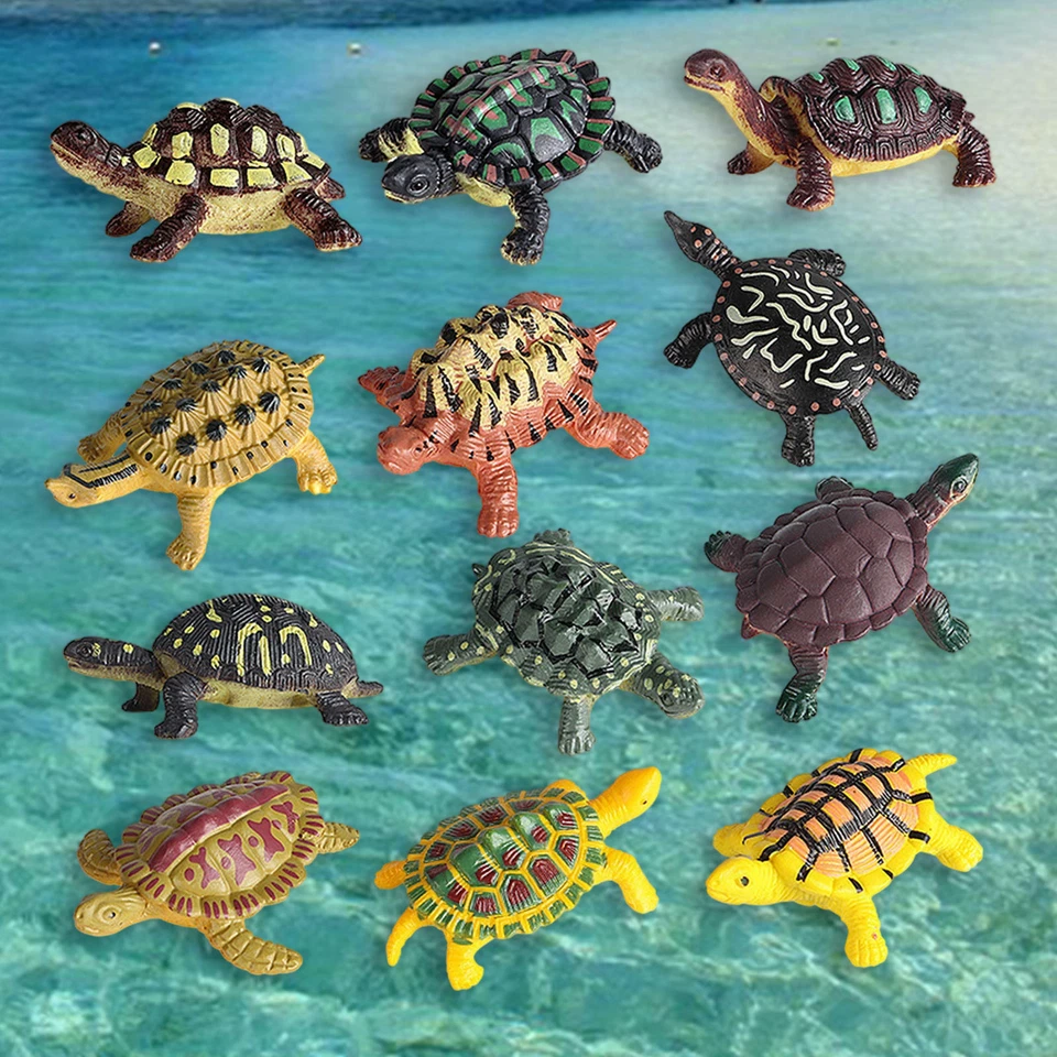 12Pcs Ocean Animal Turtle Series Model Figures Educational Toy Kids Toy - Image 4 of 4