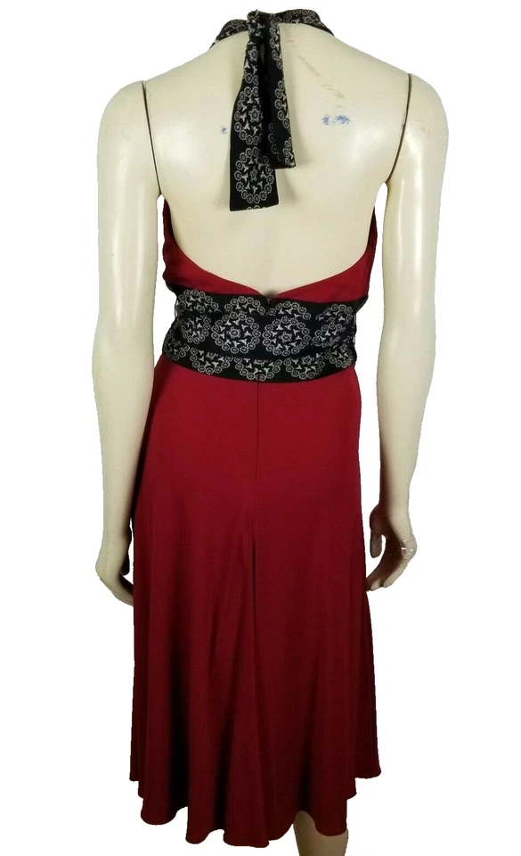 Phoebe Couture halter styled red empire waist dress size 6 - Image 2 of 4