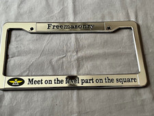 Freemasonry Masonic Automobile License Plate Frame Holder Silver New