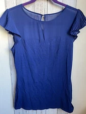 Express Sheer Blue Sweetheart Blouse