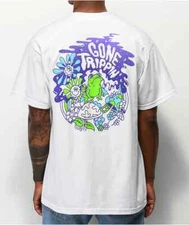 A-LAB Mens Gone Trippin Frog White Tee Shirt New S, M, L, XL, 3XL