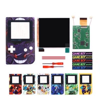 Game Boy Pocket Retro Pixel Backlight IPS Q5 Screen Kit+ UV Customize Shell