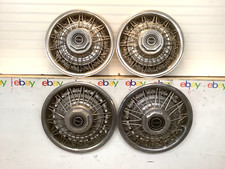 1981-88 Ford Mustang Tbird Mercury Capri 14 Wire Spoke Hubcap Wheel Covers Set