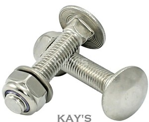 M5 5mm bulloni di trasporto Cup Square TIRAFONDI Dadi /& Rondelle A2 ACCIAIO INOX