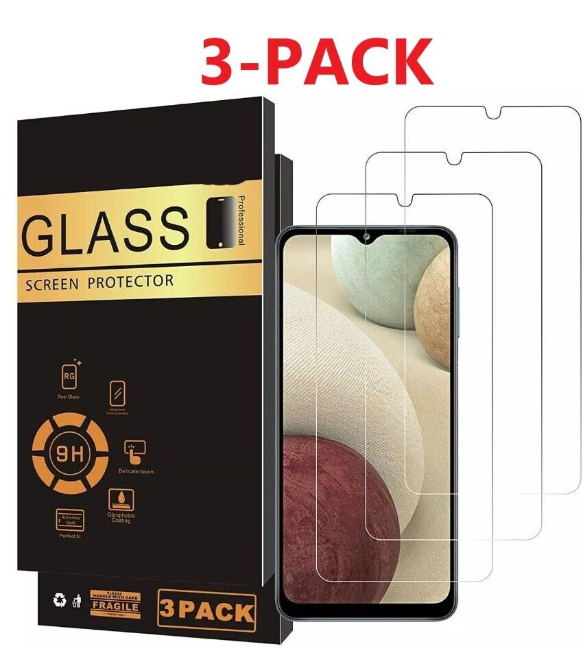 3 Pack For Samsung Galaxy A13 /A12 5G HD Clear Tempered Glass Screen Protector