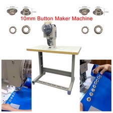 110V 10mm Button Maker Machine 1HP Automatic Grommet Machine w/ 3600 Buttonholes