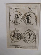 INCISIONE ORIGINALE DEL 700° - DEA MONETA - 