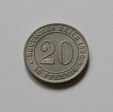 KAISERREICH: 20 Pfennig 1890 J, J. 14, pr&auml;gefrisch/unc., RAR !!!