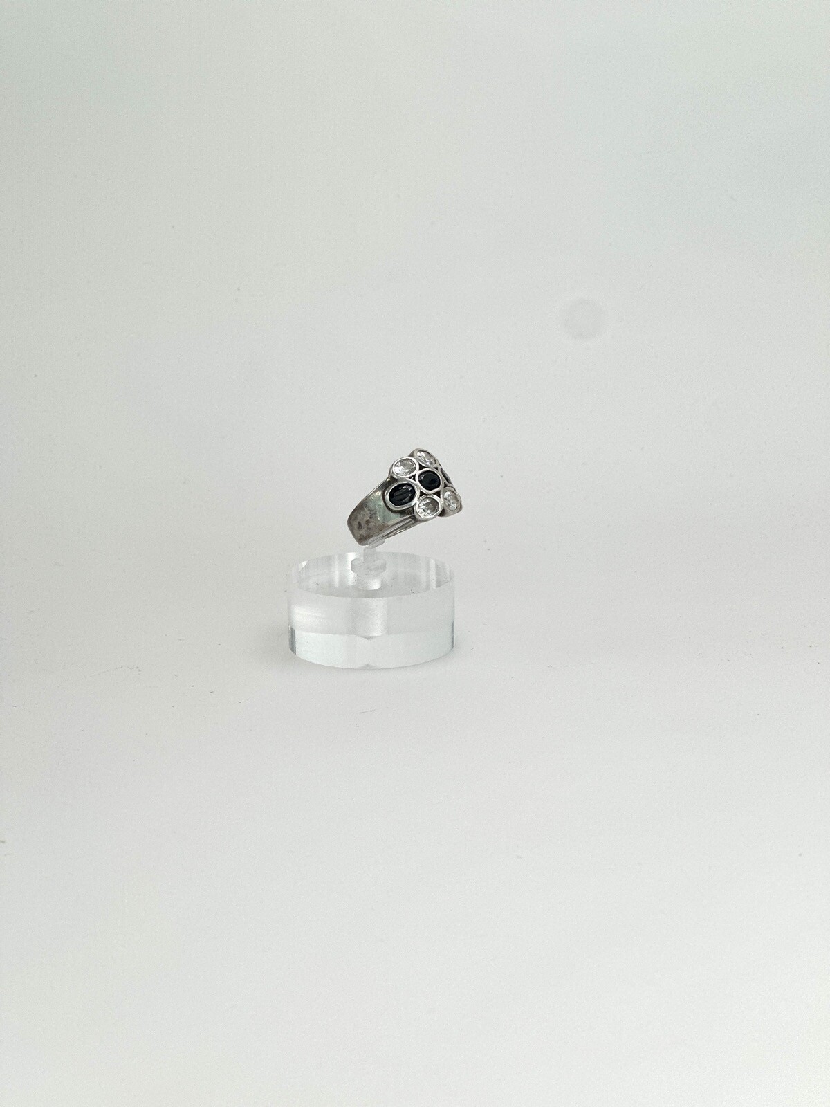 Ring silver 925 sterling solid noble gem modern d… - image 6