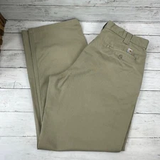 Carhartt Twill Pants Work Wear tan Outdoor measures 36x31