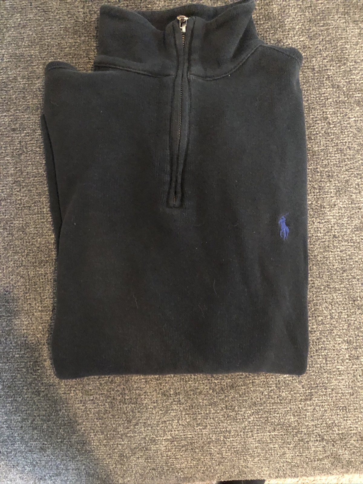 Giacca pullover Ralph Lauren Polo Uomo M blu navy blu reale logo pony 1 4 cerniera