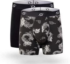 3D hammock-shaped Modal Fitted Boxer Brief Stretchy Trunk Underwear 2 Pack ( M )