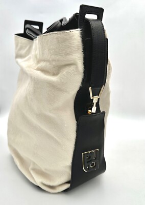 EMILIO PUCCI Shoulder bag, White pony/horse hair leather, mint. $2550 list