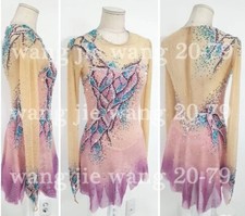 New Ice Figure Skating Dress Figure Skating Dress For Competition pink dyeing