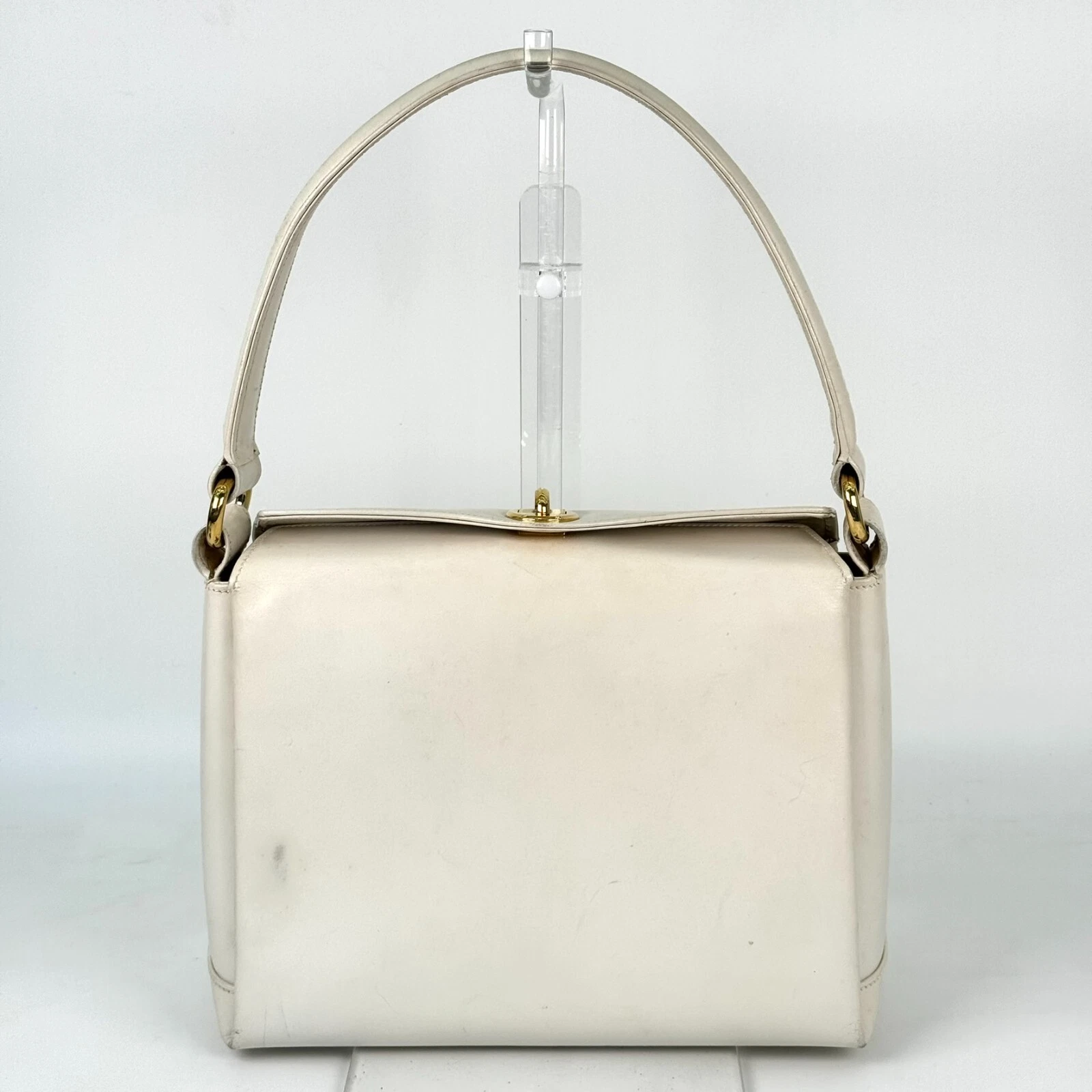 Sac bandoulière vintage GUCCI sac à main cuir blanc fabriqué en ITALIE authentique