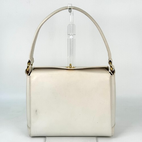 Vintage GUCCI Hand Bag Shoulder Bag Leather White Made in ITALY Authentic - Picture 2 of 18