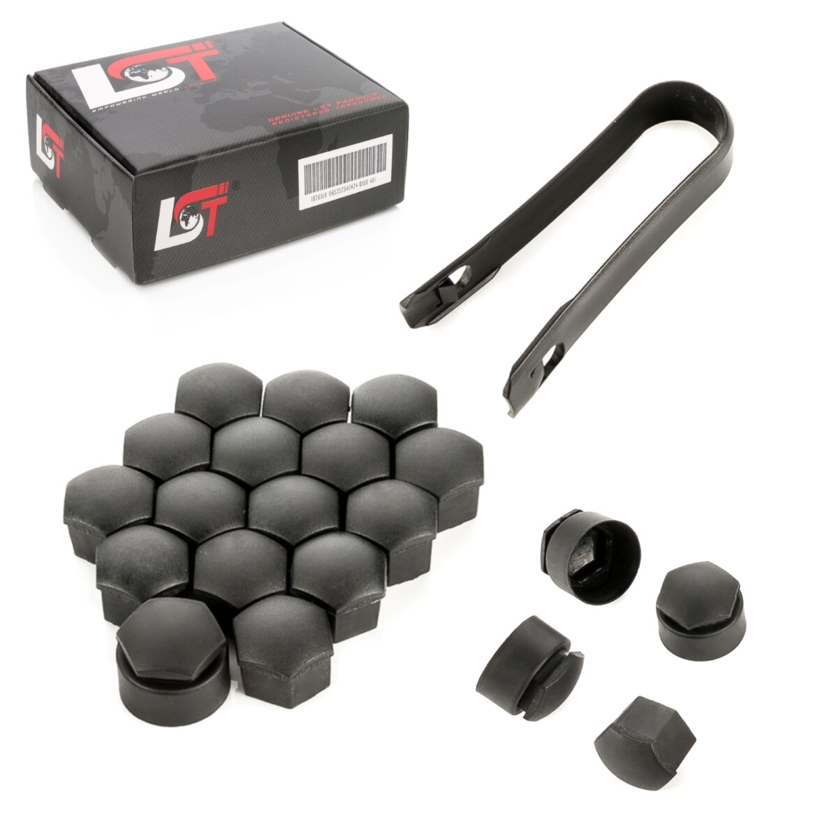 20X Wheel Bolt Caps 17 Mm Black Theft Protection For Audi TT 8J3 8N3
