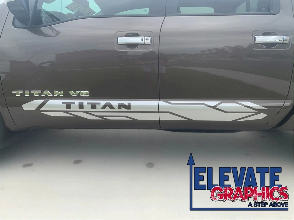 Fits Nissan Titan Decals Side Rocker Break Vinyl Stripes 3m Graphics 2010-2024 - Imagem 3 de 4