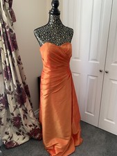 Gino Cerruti Bridesmaids Dress Burnt Orange Size M BNWOT Faux Silk Taffeta Satin