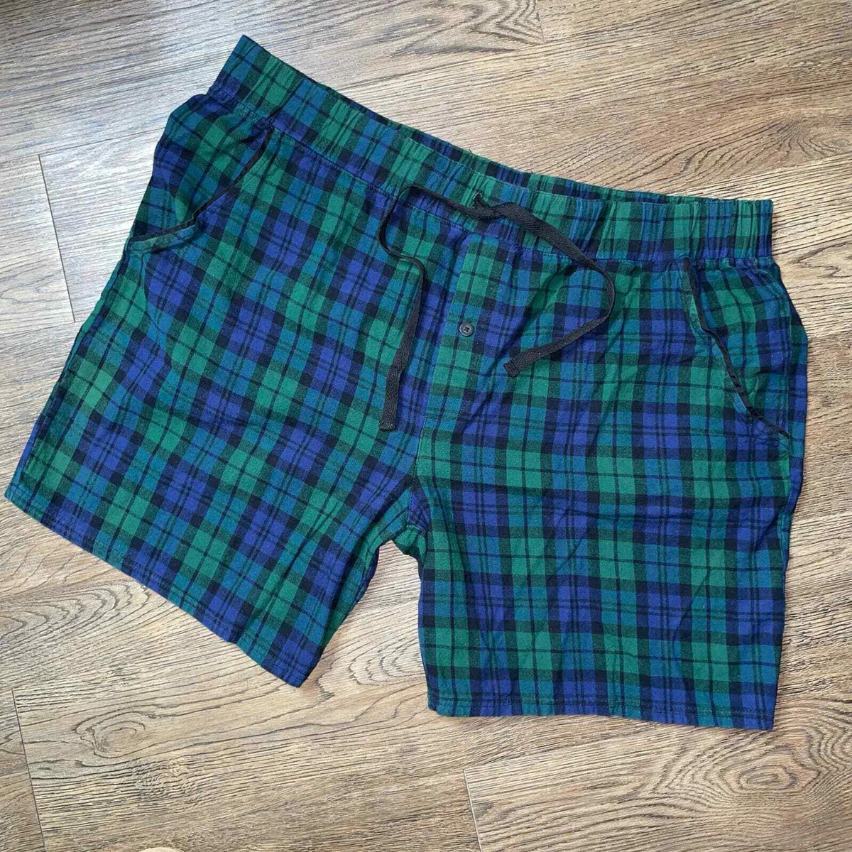 Mens Pendleton Blue Green Plaid Flannel PJ Shorts Pajamas XL