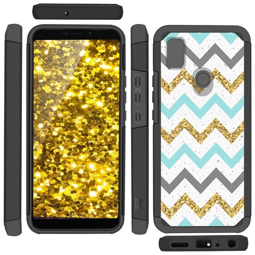 Funda rígida híbrida amigable con montaje para teléfono Cricket Icon 4 + vidrio templado - Imagen 29 de 37