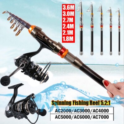 20-50LB Fishing Pole Spinning Rod Carbon Fiber Portable
