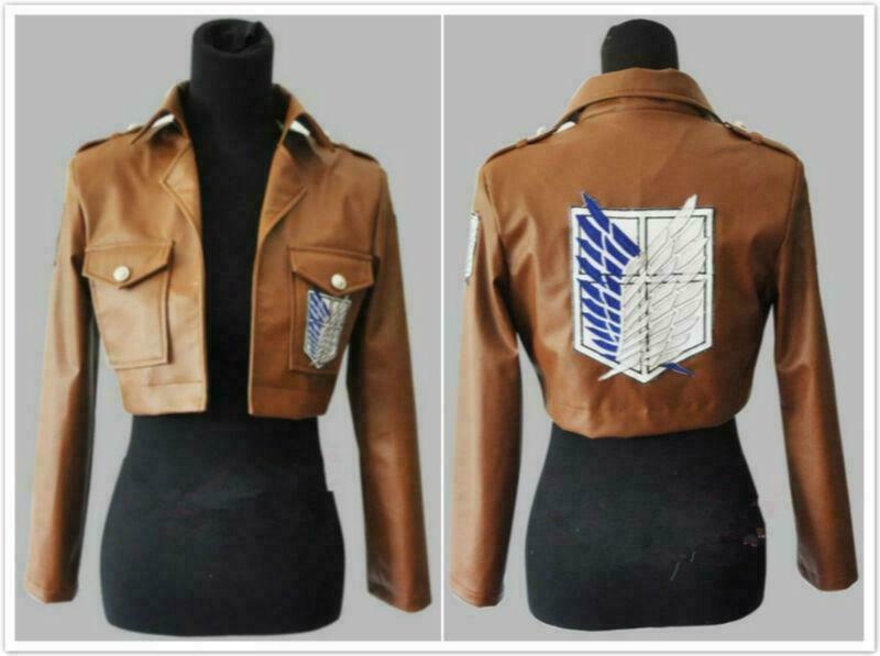 New Attack on Titan Eren Jaeger Leather Jacket Coat Cosplay free
