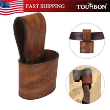 TOURBON Camping Leather Tool Carrier Belt Holster for Hammer Axe Hatchet