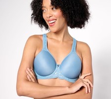 Breezies Women's Bra Sz 44B Natural Curves Full Coverage Contour Blue A451455