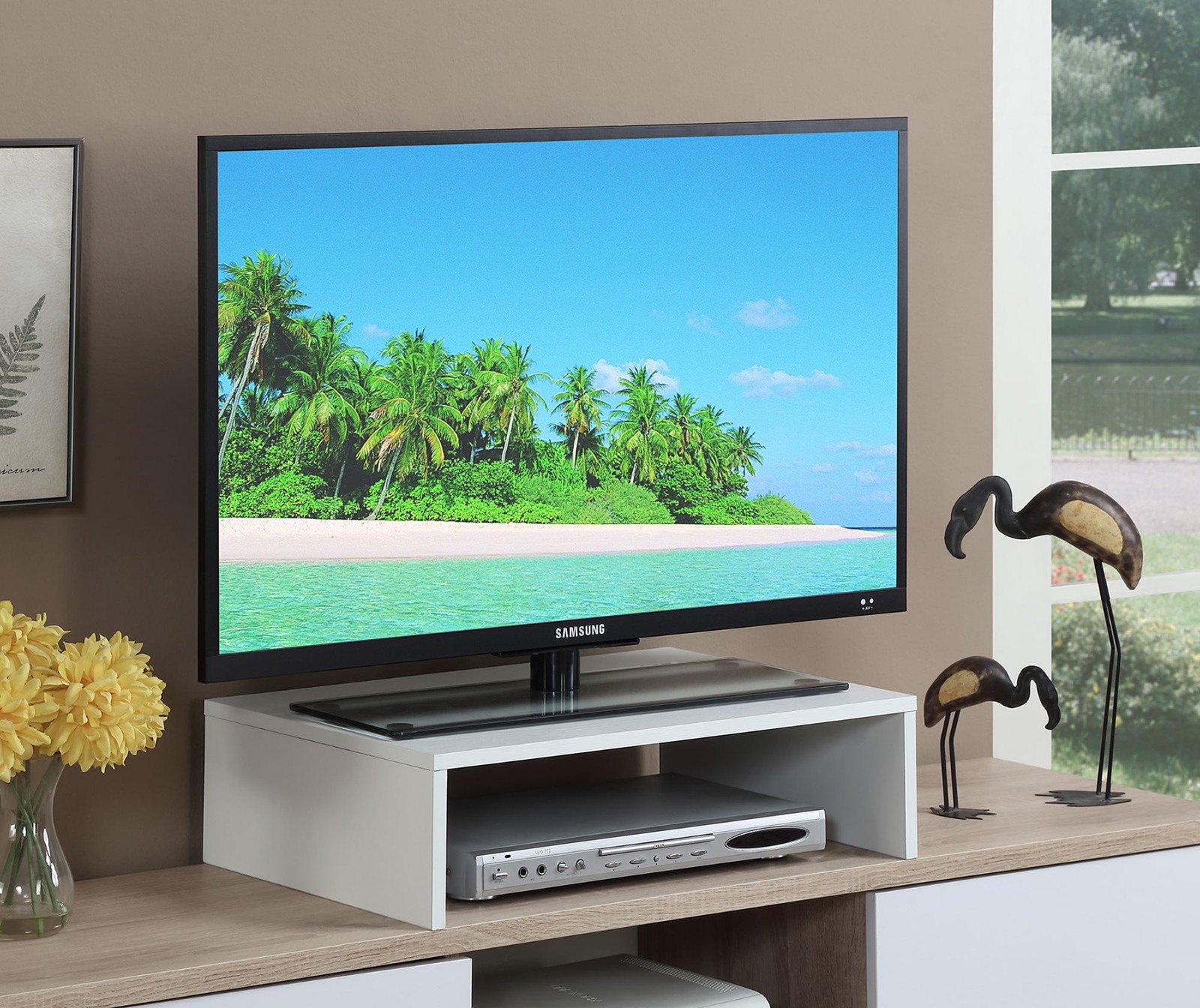 Designs2Go Small TV/Monitor Riser TVs up to 26 Inches White