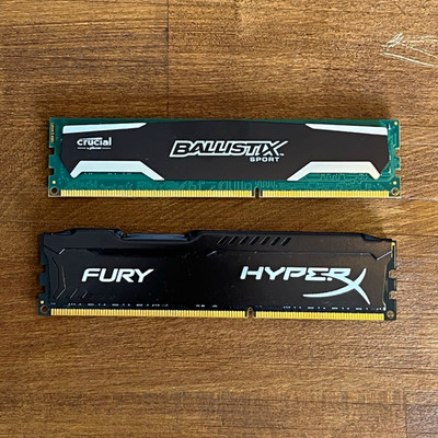 Crucial Ballistix Sport & Kingston HyperX Fury 16GB (2x8GB) DDR3-1600 DIMM
