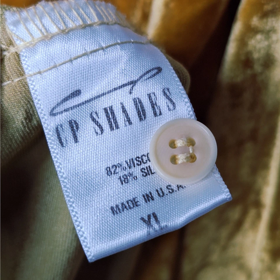 Camisa CP Shades + Granate Hill Romy Terciopelo Abotonada XL Mujer Cuello Vacaciones Foto 4 de 4