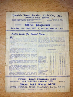 1937/38 Southern League IPSWICH TOWN v NOTTINGHAM FOREST