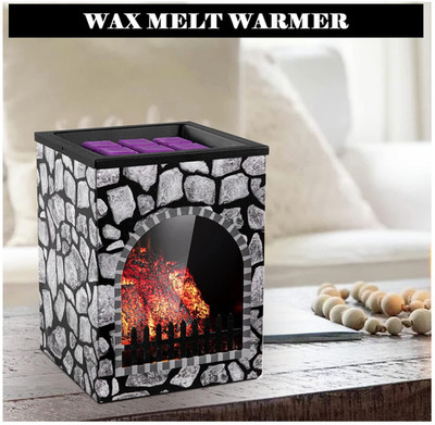Electric Fireplace Wax Candle Melt Warmer,Breathing Light Warmer for Scented Wax
