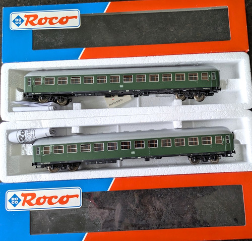 Roco 44380 - Vagón de tren rápido HO - 2. Clase - 2 piezas - Ejes AC - Excelente estado | Zustand: Gebraucht
