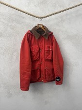 CP Company Barbour Creel Wax Jacket Cropped Multipocket Red Goggle Coat - Medium