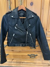 Pull & Bear Faux Leather Biker Jacket Womens ...