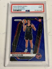 2024 Panini WNBA Prizm Caitlin Clark RC Blue Velocity Rookie #145 Fever PSA 9