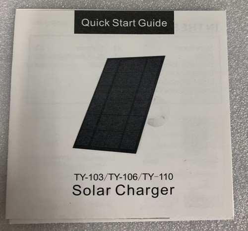 Solar Panel Charger Outdoor TY-103/TY -106/TY-110 NEW Open Box - Picture 2 of 2