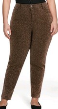 TERRA  SKY High Rise Straight Leg Jeans 24W Plus Leopard Print NEW
