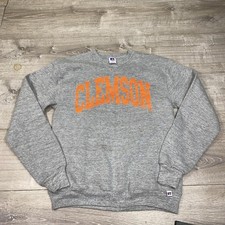 Vintage Clemson Tigers Sweatshirt Mens Small Gray NCAA Football Russell 90s USA